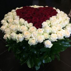 Sarkana rožu sirds, 151 roze